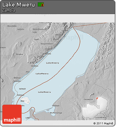 Gray 3D Map of Lake Mweru