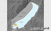 Physical 3D Map of Lake Mweru, darken, desaturated