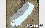 Physical 3D Map of Lake Mweru, darken, semi-desaturated