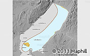 Physical 3D Map of Lake Mweru, desaturated