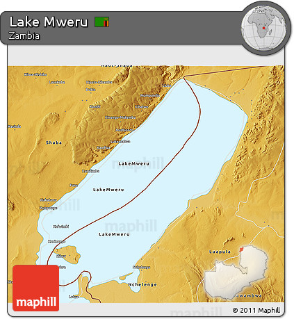 Physical 3D Map of Lake Mweru
