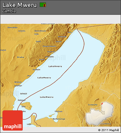 Physical 3D Map of Lake Mweru