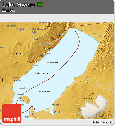 Physical 3D Map of Lake Mweru