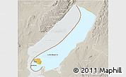 Physical 3D Map of Lake Mweru, lighten, semi-desaturated
