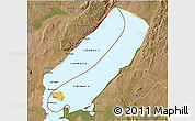 Physical 3D Map of Lake Mweru, satellite outside