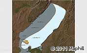 Satellite 3D Map of Lake Mweru, darken