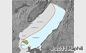 Satellite 3D Map of Lake Mweru, desaturated