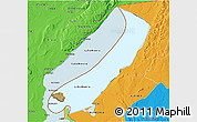 Satellite 3D Map of Lake Mweru, political outside