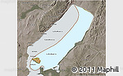 Satellite 3D Map of Lake Mweru, semi-desaturated