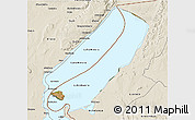 Satellite 3D Map of Lake Mweru, shaded relief outside