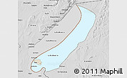 Shaded Relief 3D Map of Lake Mweru, desaturated