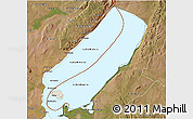 Shaded Relief 3D Map of Lake Mweru, satellite outside