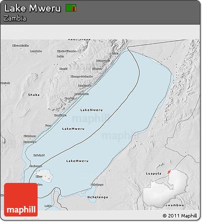 Silver Style 3D Map of Lake Mweru
