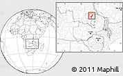 Blank Location Map of Lake Mweru, within the entire country