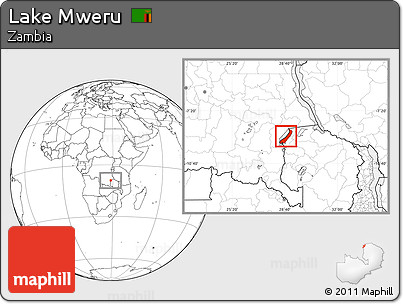 Blank Location Map of Lake Mweru
