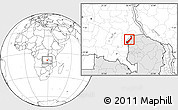Blank Location Map of Lake Mweru, highlighted country