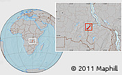 Gray Location Map of Lake Mweru, hill shading