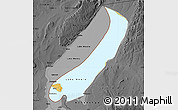 Physical Map of Lake Mweru, darken, desaturated