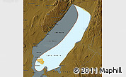 Physical Map of Lake Mweru, darken