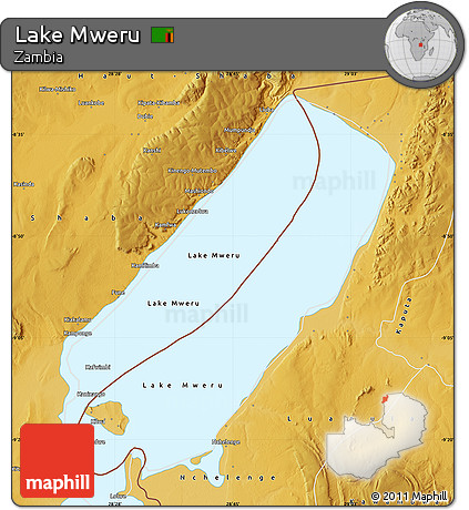 Physical Map of Lake Mweru