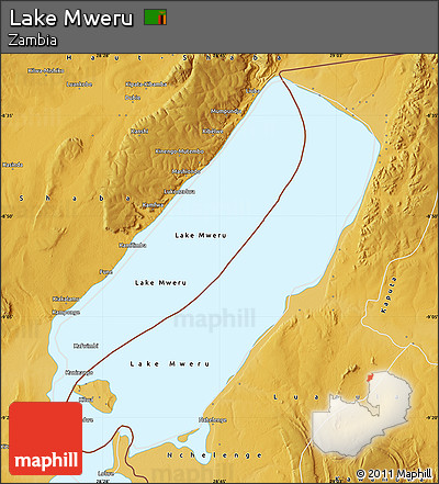 Physical Map of Lake Mweru