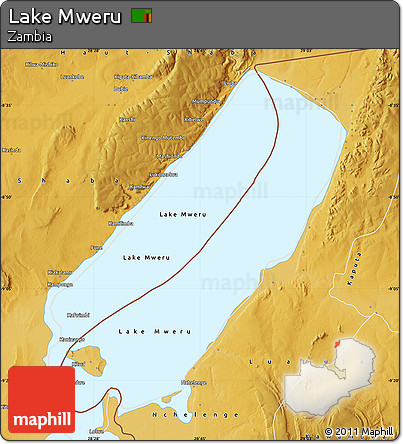 Physical Map of Lake Mweru