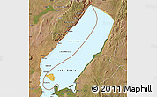 Physical Map of Lake Mweru, satellite outside