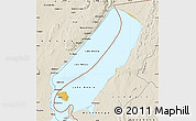 Physical Map of Lake Mweru, shaded relief outside