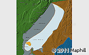 Political Map of Lake Mweru, darken