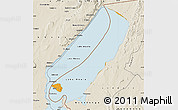 Political Map of Lake Mweru, shaded relief outside