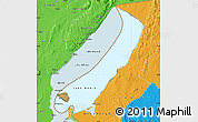 Satellite Map of Lake Mweru, political outside