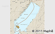 Satellite Map of Lake Mweru, shaded relief outside