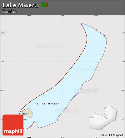 Shaded Relief Map of Lake Mweru, cropped outside