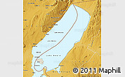 Shaded Relief Map of Lake Mweru, physical outside