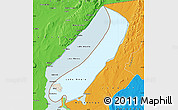 Shaded Relief Map of Lake Mweru, political outside