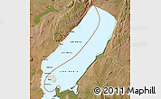 Shaded Relief Map of Lake Mweru, satellite outside