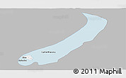 Gray Panoramic Map of Lake Mweru, single color outside