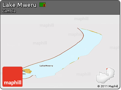 Physical Panoramic Map of Lake Mweru, cropped outside