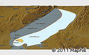 Physical Panoramic Map of Lake Mweru, darken