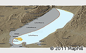 Physical Panoramic Map of Lake Mweru, darken, semi-desaturated