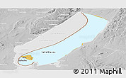 Physical Panoramic Map of Lake Mweru, lighten, desaturated