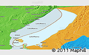 Physical Panoramic Map of Lake Mweru, political outside