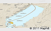 Physical Panoramic Map of Lake Mweru, shaded relief outside