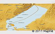 Political Panoramic Map of Lake Mweru, physical outside