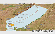 Political Panoramic Map of Lake Mweru, satellite outside