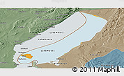 Political Panoramic Map of Lake Mweru, semi-desaturated