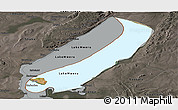 Satellite Panoramic Map of Lake Mweru, darken, semi-desaturated