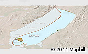 Satellite Panoramic Map of Lake Mweru, lighten