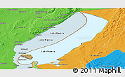 Satellite Panoramic Map of Lake Mweru, political outside