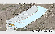 Satellite Panoramic Map of Lake Mweru, semi-desaturated